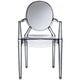 Lot de 2 chaises empilables en lucite transparentes pour cuisine, terrasse, salle à manger, salon, chambre, fête, avec dossier ovale, bureau