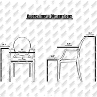 Lot de 2 chaises empilables en lucite transparentes pour cuisine, terrasse, salle à manger, salon, chambre, fête, avec dossier ovale, bureau