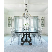 Lot de 2 chaises empilables en lucite transparentes pour cuisine, terrasse, salle à manger, salon, chambre, fête, avec dossier ovale, bureau