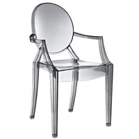 Lot de 2 chaises empilables en lucite transparentes pour cuisine, terrasse, salle à manger, salon, chambre, fête, avec dossier ovale, bureau