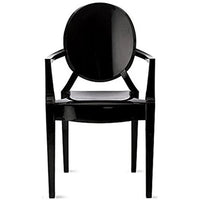 Lot de 2 chaises empilables en lucite transparentes pour cuisine, terrasse, salle à manger, salon, chambre, fête, avec dossier ovale, bureau