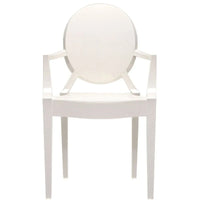 Lot de 2 chaises empilables en lucite transparentes pour cuisine, terrasse, salle à manger, salon, chambre, fête, avec dossier ovale, bureau