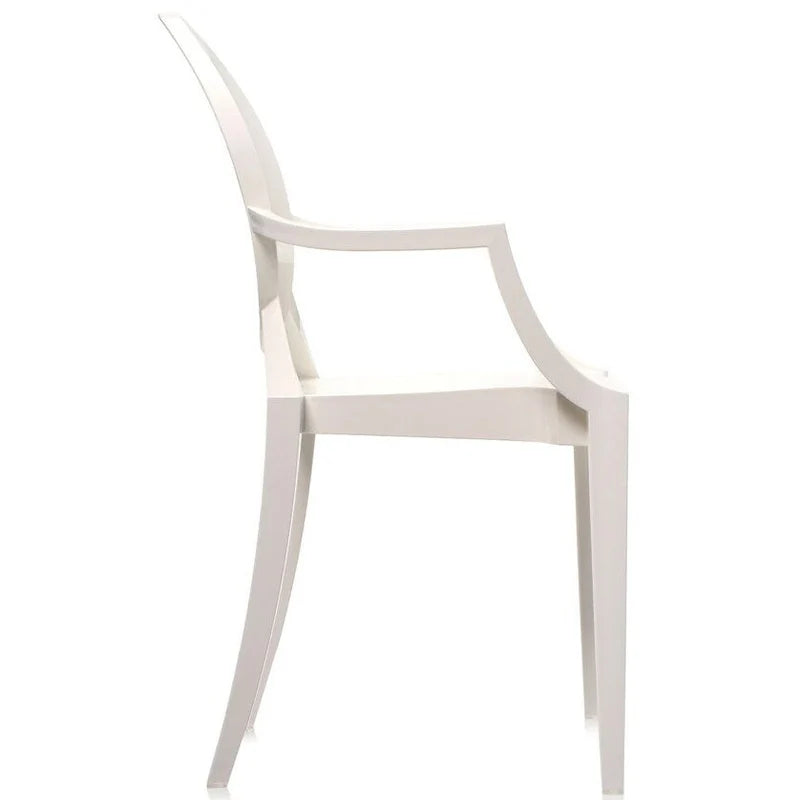 Lot de 2 chaises empilables en lucite transparentes pour cuisine, terrasse, salle à manger, salon, chambre, fête, avec dossier ovale, bureau