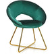 Costway Chaise d'appoint moderne en velours, chaise de coiffeuse rembourrée avec dorures - Voir détails
