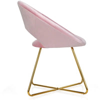 Costway Chaise d'appoint moderne en velours, chaise de coiffeuse rembourrée avec dorures - Voir détails