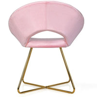 Costway Chaise d'appoint moderne en velours, chaise de coiffeuse rembourrée avec dorures - Voir détails