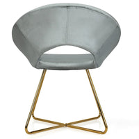 Costway Chaise d'appoint moderne en velours, chaise de coiffeuse rembourrée avec dorures - Voir détails