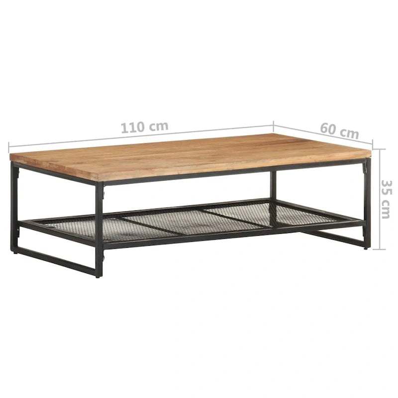 vidaXL Table basse 110x60x35 cm Bois d'acacia massif - 110 x 60 x 35