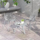 Costway 3 Pieces Bistro Set All Weather PP Patio Conversation Set with Round Coffee table Gray/Green