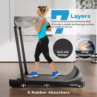 Tapis de course pliable Costway 2 en 1 avec télécommande et contrôle par application et écran LED