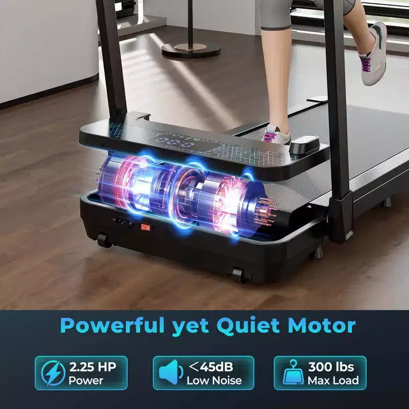 Tapis de course pliable Costway 2 en 1 avec télécommande et contrôle par application et écran LED
