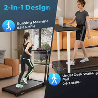 Tapis de course pliable Costway 2 en 1 avec télécommande et contrôle par application et écran LED