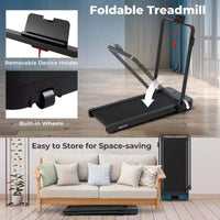 Tapis de course pliable Costway 2 en 1 avec télécommande et contrôle par application et écran LED