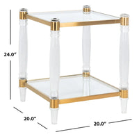 SAFAVIEH Couture Lirie Table d'appoint en acrylique - 20 L x 20 P x 24 H - 20Lx20Px24H