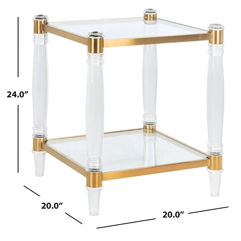 SAFAVIEH Couture Lirie Table d'appoint en acrylique - 20 L x 20 P x 24 H - 20Lx20Px24H