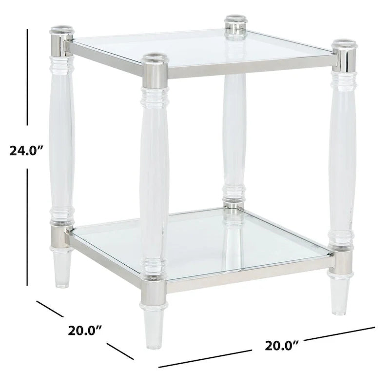 SAFAVIEH Couture Lirie Table d'appoint en acrylique - 20 L x 20 P x 24 H - 20Lx20Px24H