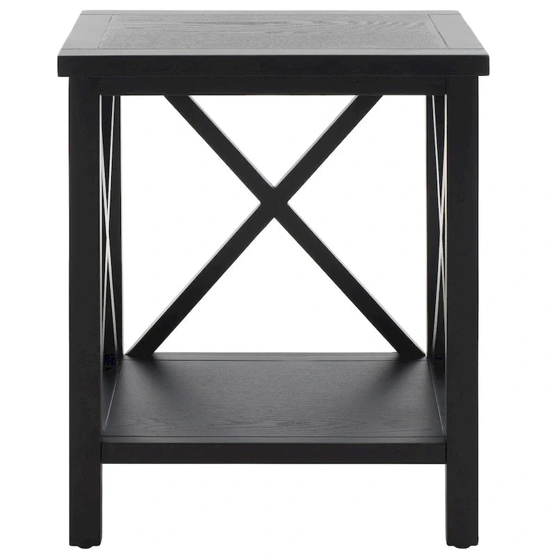 Table d'appoint à dossier croisé Safavieh Yasumi blanche – 18,1 x 13,4 x 21,5 po – 18 po L x 13 po P x 22 po H