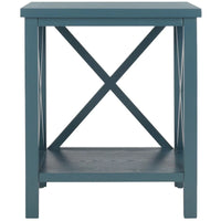 Table d'appoint à dossier croisé Safavieh Yasumi blanche – 18,1 x 13,4 x 21,5 po – 18 po L x 13 po P x 22 po H