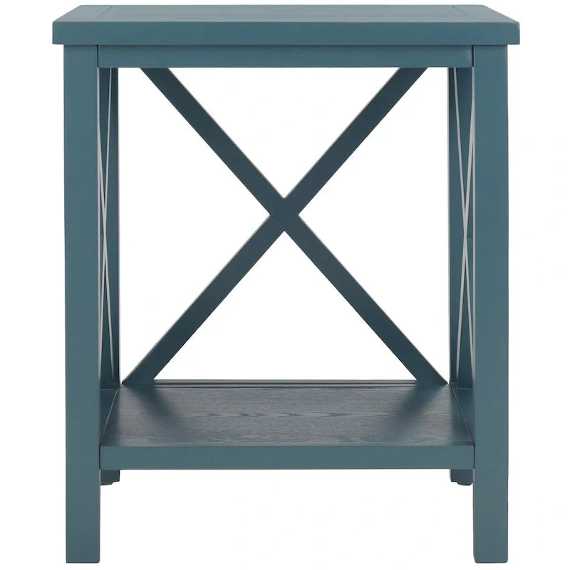 Table d'appoint à dossier croisé Safavieh Yasumi blanche – 18,1 x 13,4 x 21,5 po – 18 po L x 13 po P x 22 po H