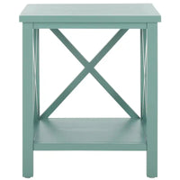 Table d'appoint à dossier croisé Safavieh Yasumi blanche – 18,1 x 13,4 x 21,5 po – 18 po L x 13 po P x 22 po H