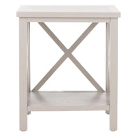 Table d'appoint à dossier croisé Safavieh Yasumi blanche – 18,1 x 13,4 x 21,5 po – 18 po L x 13 po P x 22 po H