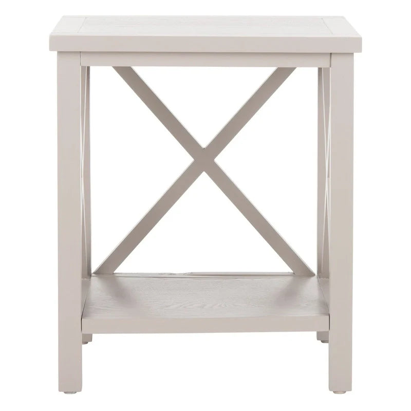 Table d'appoint à dossier croisé Safavieh Yasumi blanche – 18,1 x 13,4 x 21,5 po – 18 po L x 13 po P x 22 po H