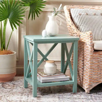 Table d'appoint à dossier croisé Safavieh Yasumi blanche – 18,1 x 13,4 x 21,5 po – 18 po L x 13 po P x 22 po H