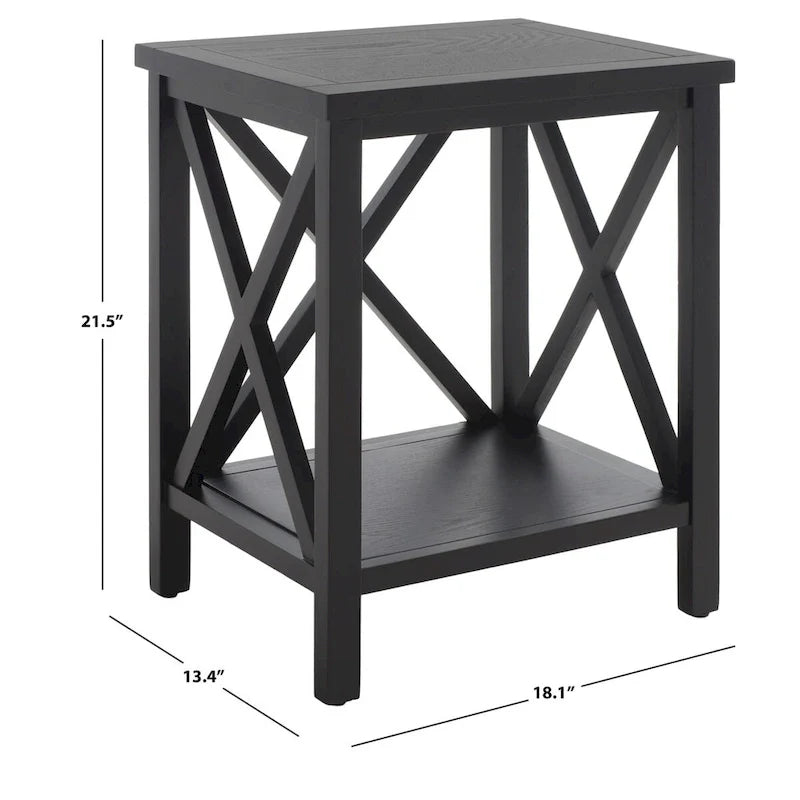 Table d'appoint à dossier croisé Safavieh Yasumi blanche – 18,1 x 13,4 x 21,5 po – 18 po L x 13 po P x 22 po H