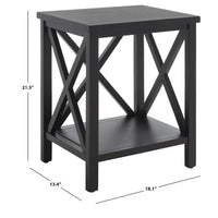 Table d'appoint à dossier croisé Safavieh Yasumi blanche – 18,1 x 13,4 x 21,5 po – 18 po L x 13 po P x 22 po H