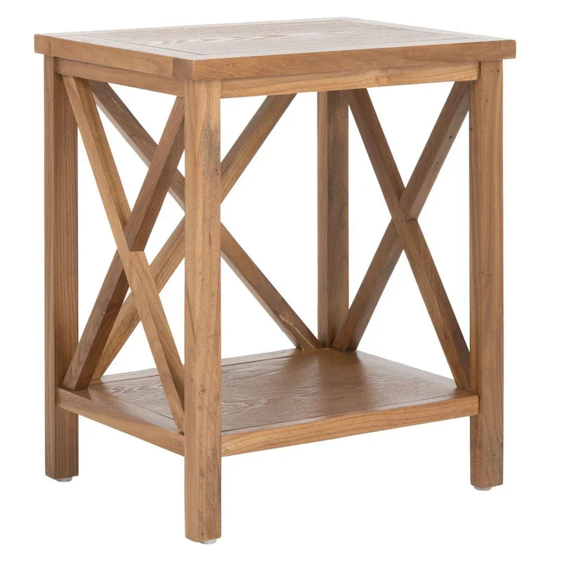 Table d'appoint à dossier croisé Safavieh Yasumi blanche – 18,1 x 13,4 x 21,5 po – 18 po L x 13 po P x 22 po H