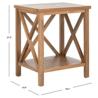 Table d'appoint à dossier croisé Safavieh Yasumi blanche – 18,1 x 13,4 x 21,5 po – 18 po L x 13 po P x 22 po H