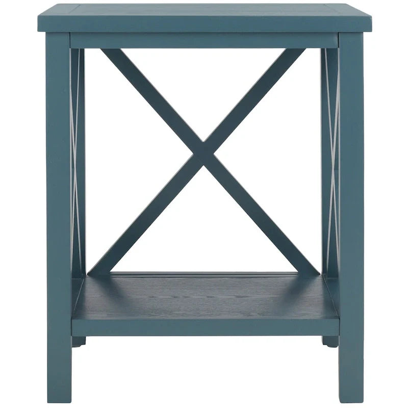 Table d'appoint à dossier croisé Safavieh Yasumi blanche – 18,1 x 13,4 x 21,5 po – 18 po L x 13 po P x 22 po H