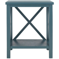 Table d'appoint à dossier croisé Safavieh Yasumi blanche – 18,1 x 13,4 x 21,5 po – 18 po L x 13 po P x 22 po H