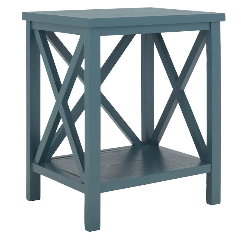Table d'appoint à dossier croisé Safavieh Yasumi blanche – 18,1 x 13,4 x 21,5 po – 18 po L x 13 po P x 22 po H