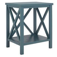 Table d'appoint à dossier croisé Safavieh Yasumi blanche – 18,1 x 13,4 x 21,5 po – 18 po L x 13 po P x 22 po H