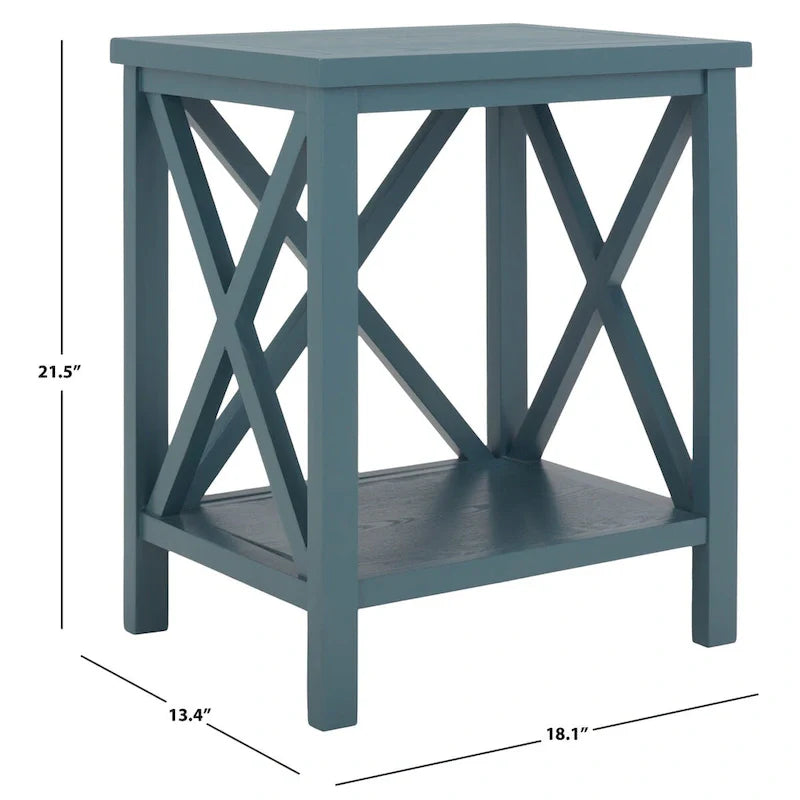 Table d'appoint à dossier croisé Safavieh Yasumi blanche – 18,1 x 13,4 x 21,5 po – 18 po L x 13 po P x 22 po H