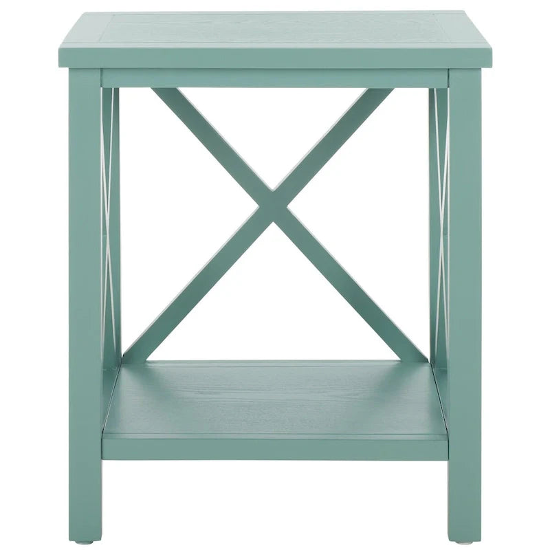 Table d'appoint à dossier croisé Safavieh Yasumi blanche – 18,1 x 13,4 x 21,5 po – 18 po L x 13 po P x 22 po H