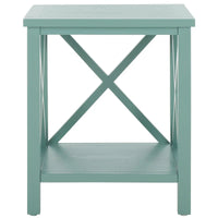 Table d'appoint à dossier croisé Safavieh Yasumi blanche – 18,1 x 13,4 x 21,5 po – 18 po L x 13 po P x 22 po H