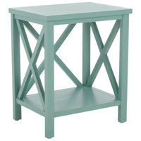 Table d'appoint à dossier croisé Safavieh Yasumi blanche – 18,1 x 13,4 x 21,5 po – 18 po L x 13 po P x 22 po H
