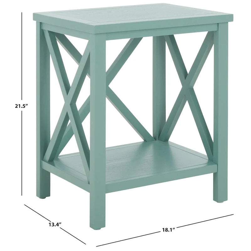 Table d'appoint à dossier croisé Safavieh Yasumi blanche – 18,1 x 13,4 x 21,5 po – 18 po L x 13 po P x 22 po H
