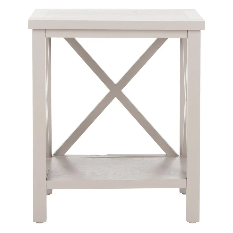 Table d'appoint à dossier croisé Safavieh Yasumi blanche – 18,1 x 13,4 x 21,5 po – 18 po L x 13 po P x 22 po H