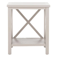 Table d'appoint à dossier croisé Safavieh Yasumi blanche – 18,1 x 13,4 x 21,5 po – 18 po L x 13 po P x 22 po H