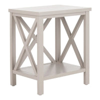 Table d'appoint à dossier croisé Safavieh Yasumi blanche – 18,1 x 13,4 x 21,5 po – 18 po L x 13 po P x 22 po H