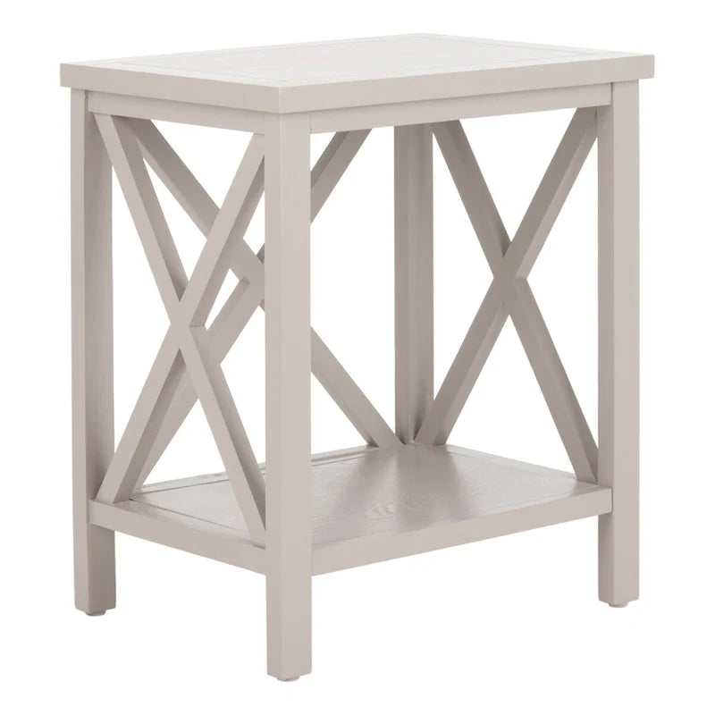 Table d'appoint à dossier croisé Safavieh Yasumi blanche – 18,1 x 13,4 x 21,5 po – 18 po L x 13 po P x 22 po H