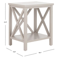 Table d'appoint à dossier croisé Safavieh Yasumi blanche – 18,1 x 13,4 x 21,5 po – 18 po L x 13 po P x 22 po H
