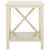 Table d'appoint à dossier croisé Safavieh Yasumi blanche – 18,1 x 13,4 x 21,5 po – 18 po L x 13 po P x 22 po H