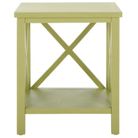 Table d'appoint à dossier croisé Safavieh Yasumi blanche – 18,1 x 13,4 x 21,5 po – 18 po L x 13 po P x 22 po H