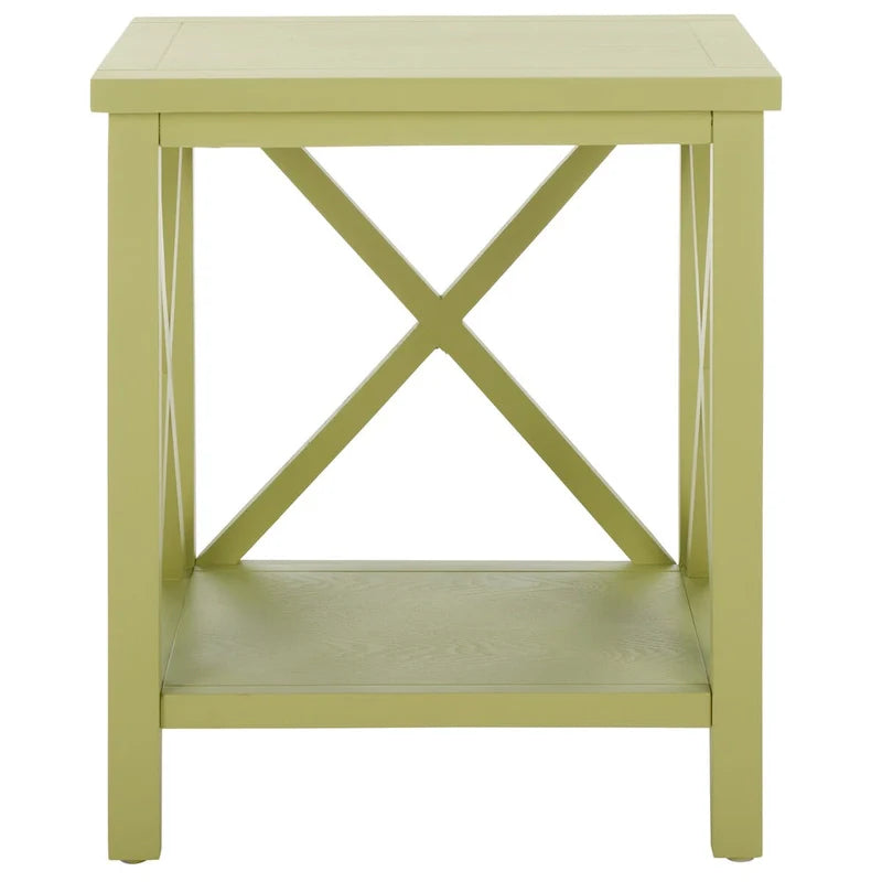 Table d'appoint à dossier croisé Safavieh Yasumi blanche – 18,1 x 13,4 x 21,5 po – 18 po L x 13 po P x 22 po H