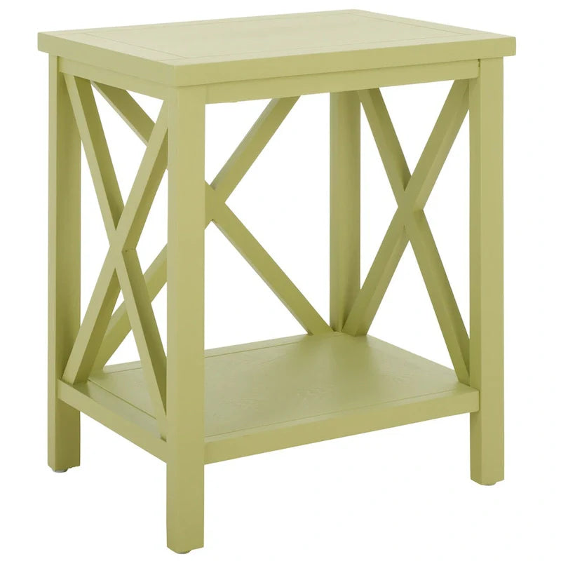 Table d'appoint à dossier croisé Safavieh Yasumi blanche – 18,1 x 13,4 x 21,5 po – 18 po L x 13 po P x 22 po H