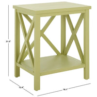 Table d'appoint à dossier croisé Safavieh Yasumi blanche – 18,1 x 13,4 x 21,5 po – 18 po L x 13 po P x 22 po H